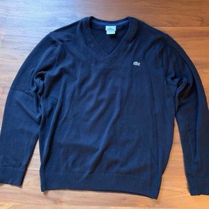 Lacoste Navy V-Neck Sweater